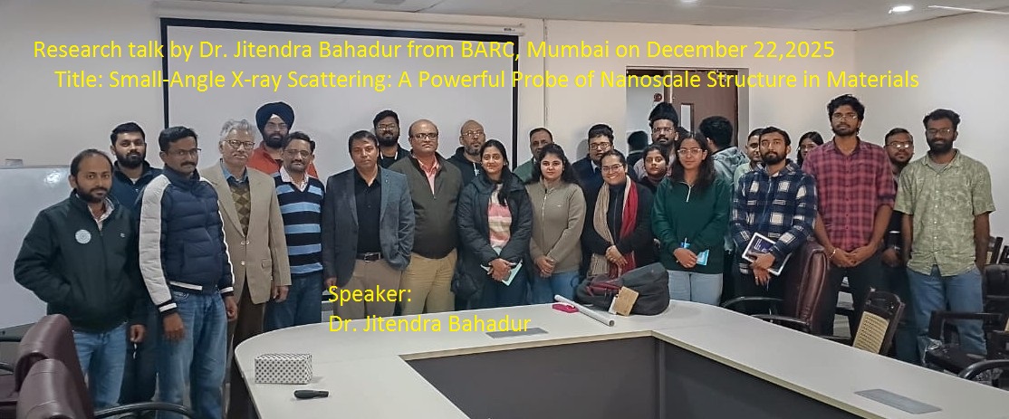 Research talk by Dr. Jitendra Bahadur from BARC, Mumbai
